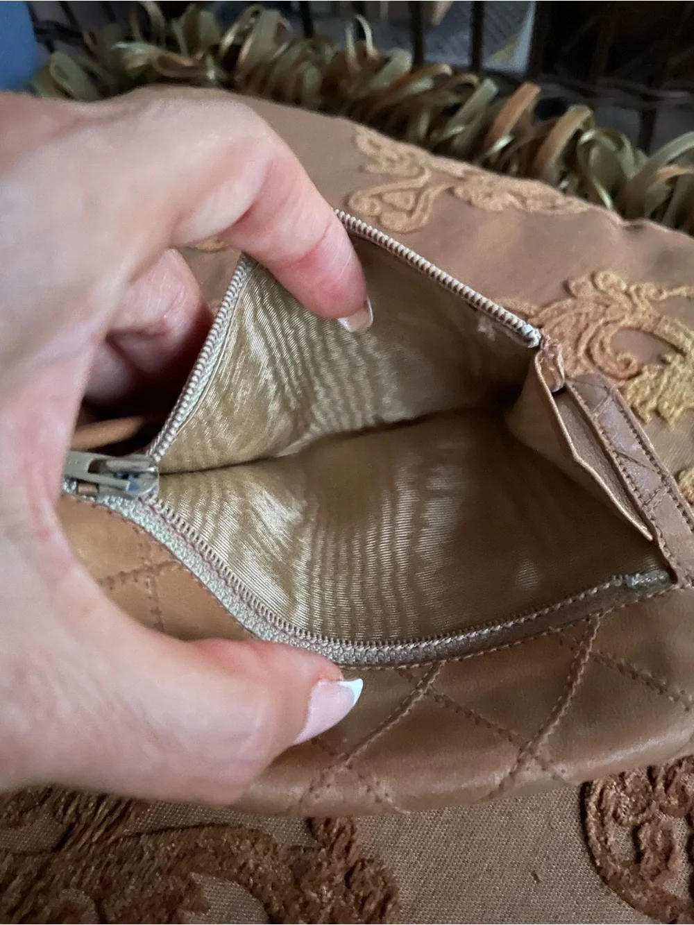 CHANEL Quilted Envelope Wallet - Tan